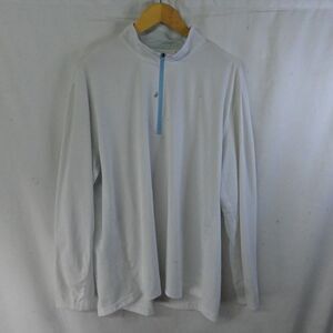 SanSolei XL‎  White 1/4 Zip Pullover Mens UV 50 Sun Protection Golf Polo Shirt